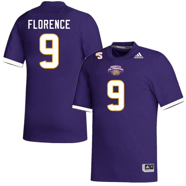 Men-Youth #9 David Florence North Alabama Lions 2023 College Football Jerseys Stitched Sale-Purple